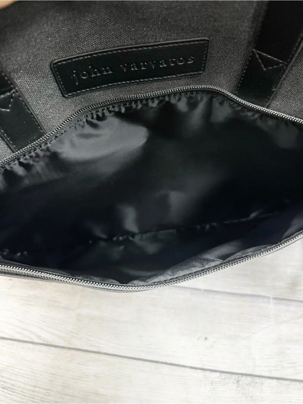 John Varvatos Gray Laptop Briefcase Tote Bag Business Work Travel Messenger Mens
